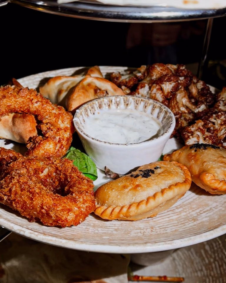 Hot mezze tower at Baba Ganouj, dining South Bank Brisbane