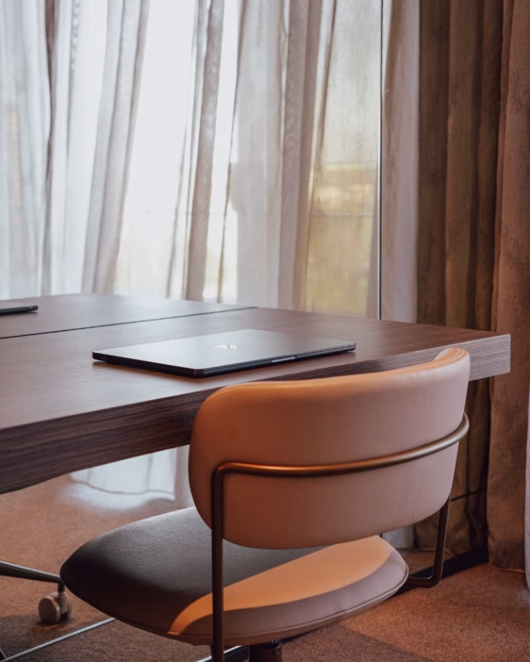 Work desk and chair in the River King Suite at Emporium Hotel South Bank