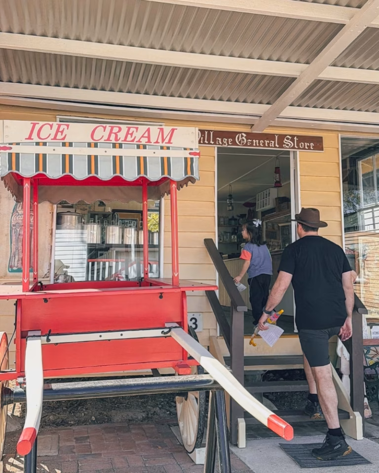 Old general store and heritage houses at Caboolture Historical Village