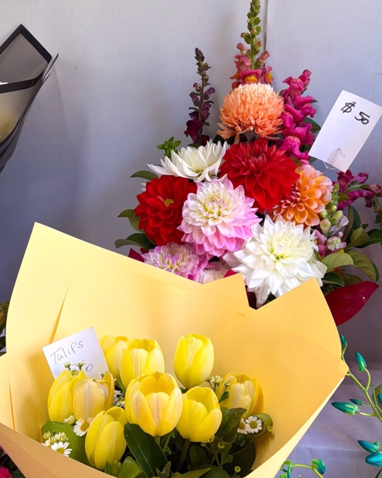 Flowers for sale at GB Elimbah Flower Farm shop
