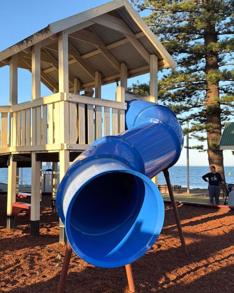 Slide at Rotary Park playground, Redcliffe